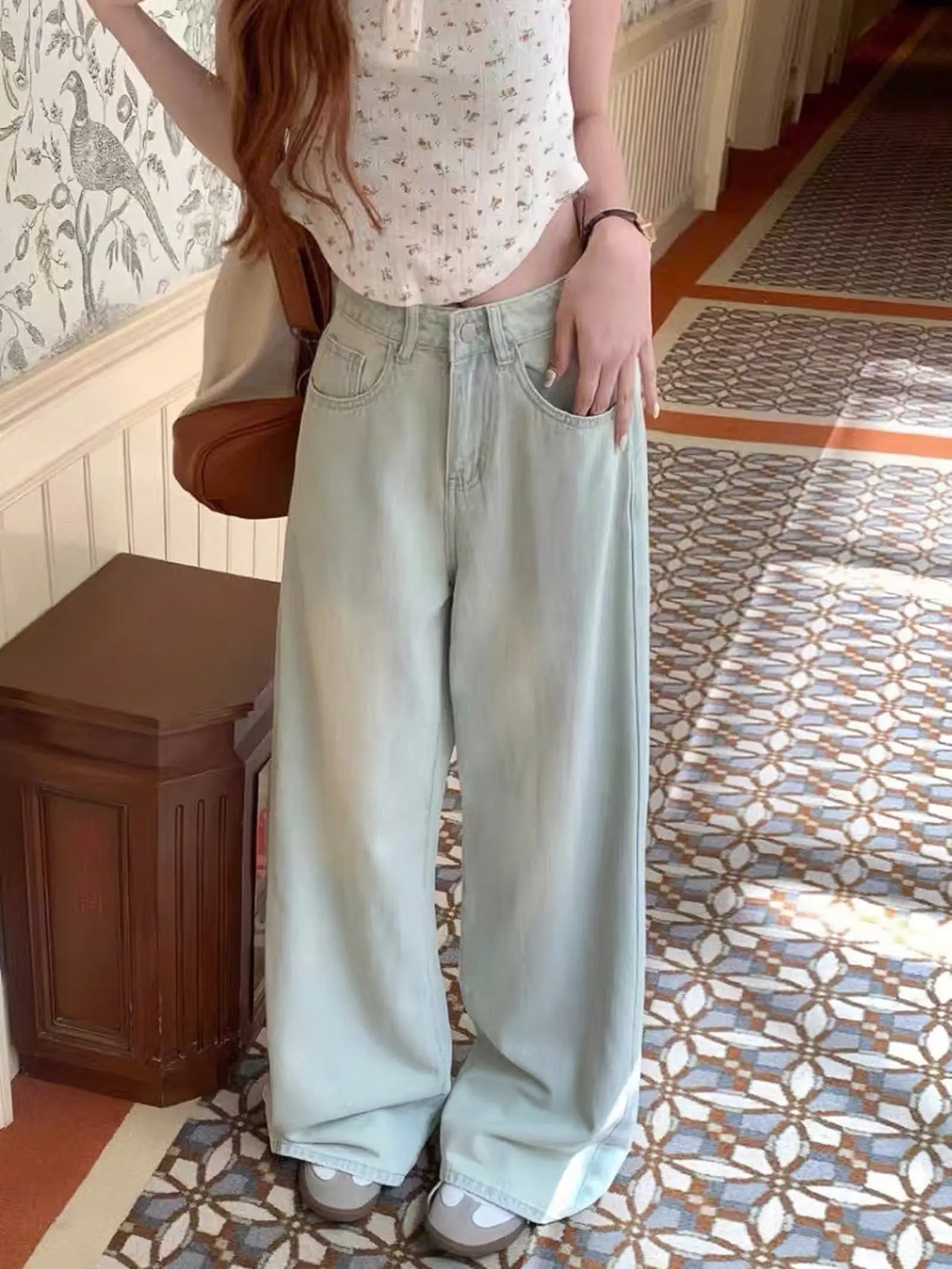 Voi Quần Jeans Suông Li Chéo Lưng Cao Màu Xanh Mài Ống Rộng Túi Ngược Phong Cách Hàn Quốc Trẻ Trung Năng Động | BigBuy360 - bigbuy360.vn Voi Quần Jeans Suông Li Chéo Lưng Cao Màu Xanh Mài Ống Rộng Túi Ngược Phong Cách Hàn Quốc Trẻ Trung Năng Động | BigBuy360 - bigbuy360.vn