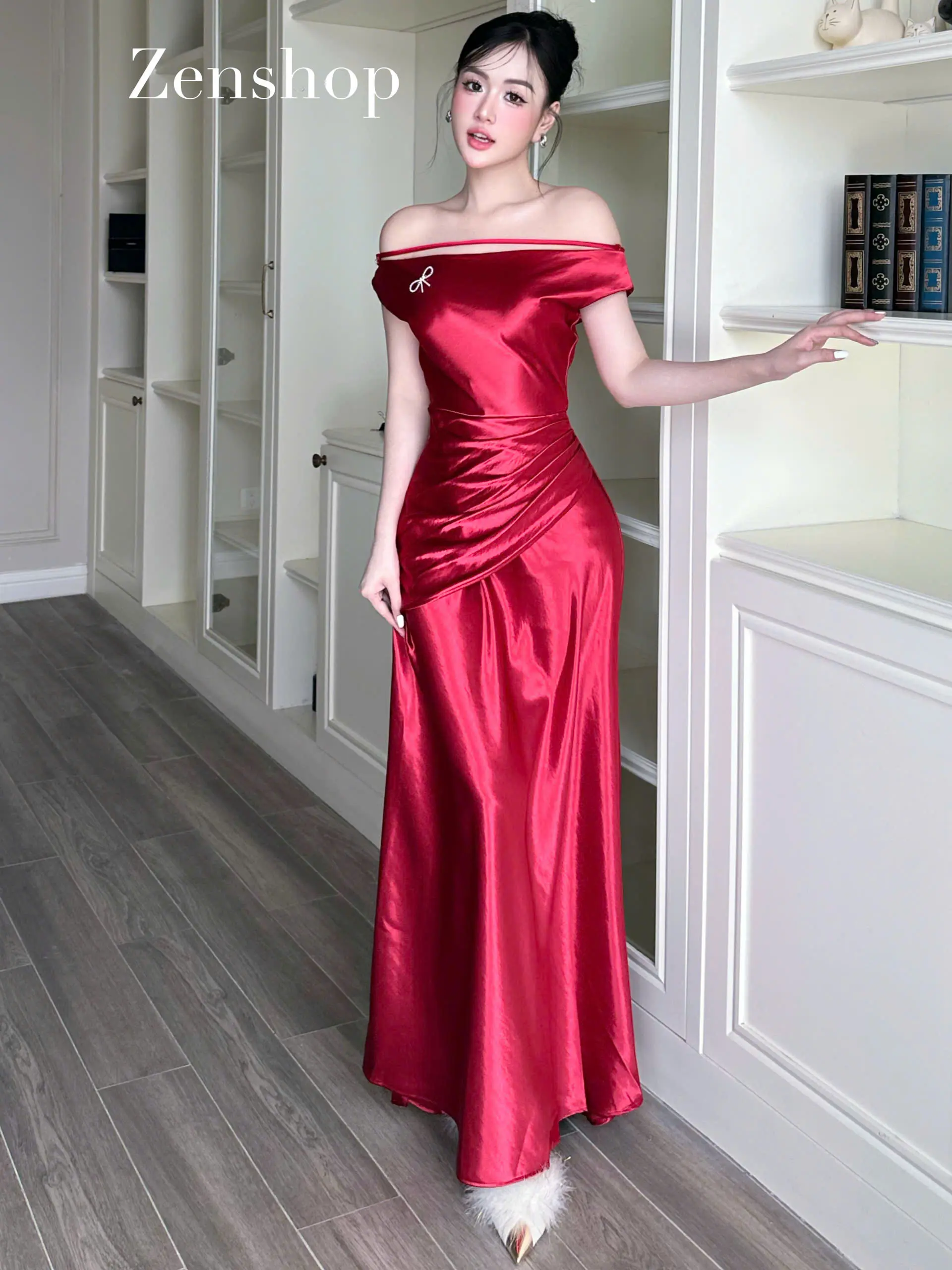Đầm Lụa Trễ Vai Xếp Ly Eo Ôm Body Sang Trọng | Thanh Lịch - MAYLA Dress | BigBuy360 - bigbuy360.vn Đầm Lụa Trễ Vai Xếp Ly Eo Ôm Body Sang Trọng | Thanh Lịch - MAYLA Dress | BigBuy360 - bigbuy360.vn