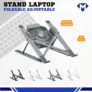 Stand Laptop Aluminium TAFF Portable Alas Notebook Adjustable Portabel