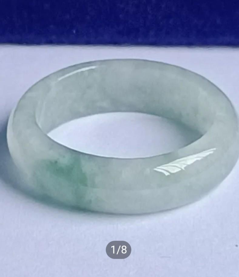 Product Introduction of RivieraGems Beautiful Type A Myanmar Jade PiaoHua Ring - Fixed Size 17 1