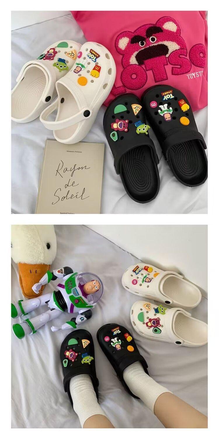 Sandal Wanita Kodok Nyaman Sandal 2025 Baru Baotou Sandal Pantai Anti Selip Tebal Baim Sendal Karet Cewek