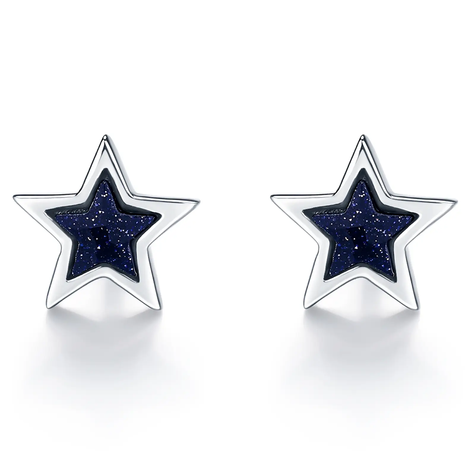 ZHOU LIU FU Star Earrings S925 Cute Stud Earrings for Women Hypoallergenic Small Glass Star Sterling Silver Post Earrings Jewelry Gifts