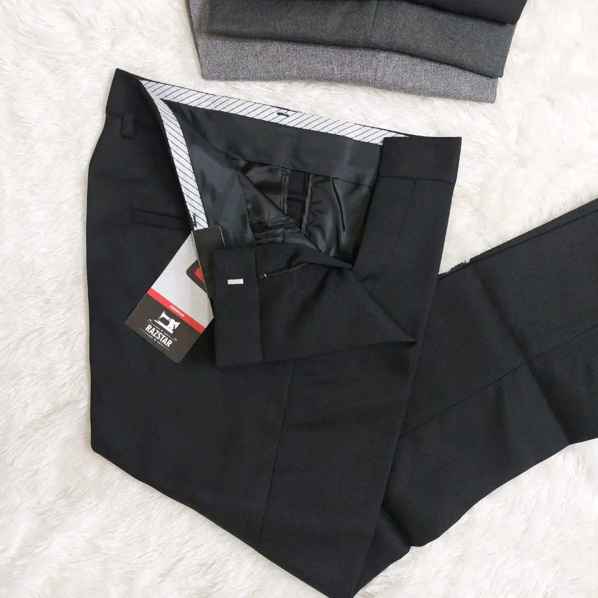 celana kerja celana bahan pria standar reguler // celana bahan pria hitam standar Formal