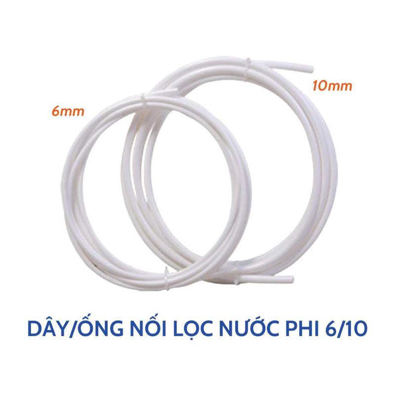 Dây Dẫn Nước Lưu ý có 2 loại Ống Nối Phi 6 - Ống Nối Phi 10 Chất Liệu Nhựa Nguyên Sinh An Toàn lắp cho các hệ thống máy lọc Ro Phun xương