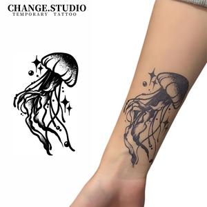 Hình Xăm Tạm Thời, Thiết Kế Hình Sứa, Không Thấm Nước, Không Lo Rạn, Lâu Trôi, Kéo Dài Trong 15 Ngày, Miếng Dán Hình Xăm