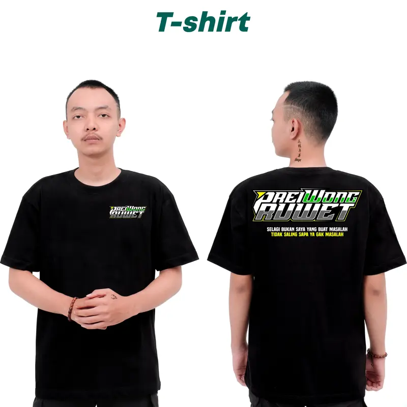 KAOS PREI WONG RUWET kata kata lengan pendek unisex katun 24s 0