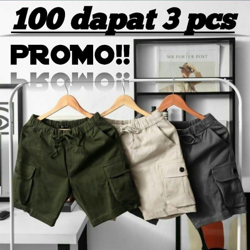 100 RIBU DAPAT 3 PCS CELANA PENDEK BOARDSHORT CARGO PRIA CASUAL SANTAI DISTRO Surfing 1