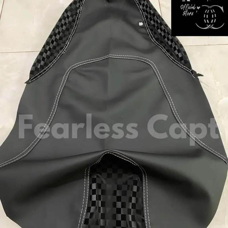 Kulit Jok Motor Jahit Tengah/3Jahitan Amplas Sbtech Kombinasi Catur Kotak Kotak Kulit Jok Motor Beat, Vario, Mio, Scoopy, Kulit Jok Pasir X Catur Model Terbaru Terlaris Motorcycle 4