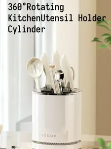 Rak Pisau Dapur/Knife Holder Wadah Alat Makan Tempat Penyimpanan Sendok Garpu Putar 360° Rotating Kitchen Utensil Holder Cylinder