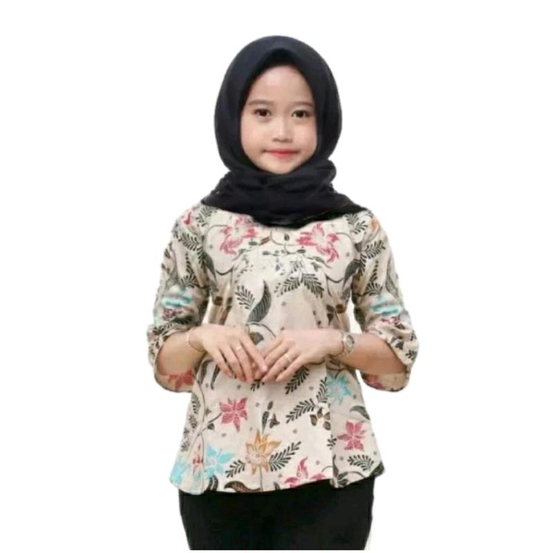 atasan blouse batik anak cewek umur 5 sampai 12 tahun | seragam muslim blouse anak cewek TPQ TPA 2