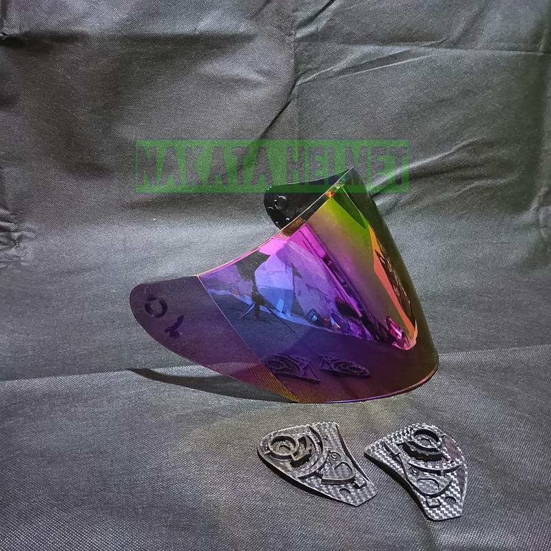 Kaca helm NSX AVATAR flat visor helmet nsx avatar hitam red gold blue bening 4