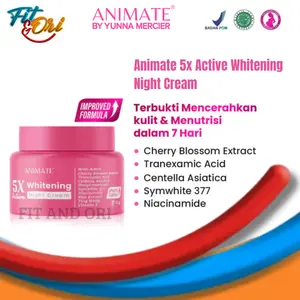 Animate Whitening Night Cream Original Cream Pemutih Wajah Glowing