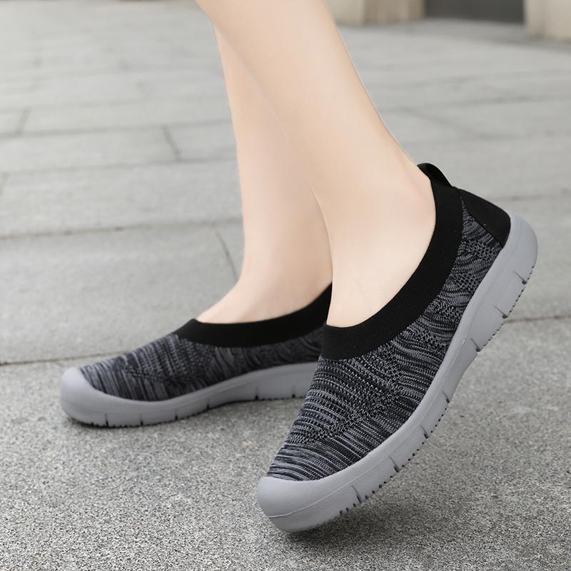 Fashion Wanita Slip-On Flat Nyaman Wanita Sepatu Lari Casual Shoes Sneakers Olahraga 6