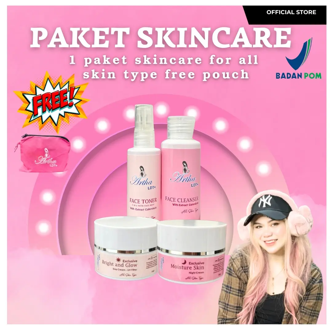 NEW PACKAGING SPECIAL PROMO - Paket Skincare Wajah For All SKIN ARTHA LDT FREE POUCH Pelembab Moisturizer