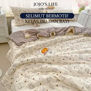 Selimut musim panas katun murni bermotif bernilai tinggi, selimut tipis baru, selimut inti yang bisa dicuci dengan mesin UK 200*230