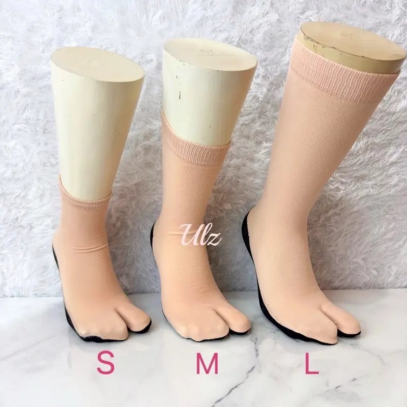 kaos kaki jempol Wanita Nilon Cream Telapak hitam Ukuran S/M/L NON KEMAS Dewasa Lembut Remaja Tebal Panjang 0