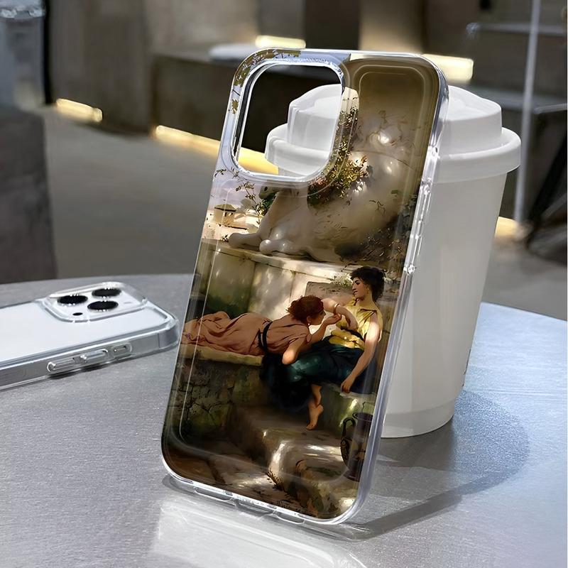 Ốp lưng silicon trong suốt Không Gian chống sốc tranh vẽ cổ điển cho iPhone 17 Pro Max 18 17 15 14 13 12 11 X XR XS Max 8 7 Plus