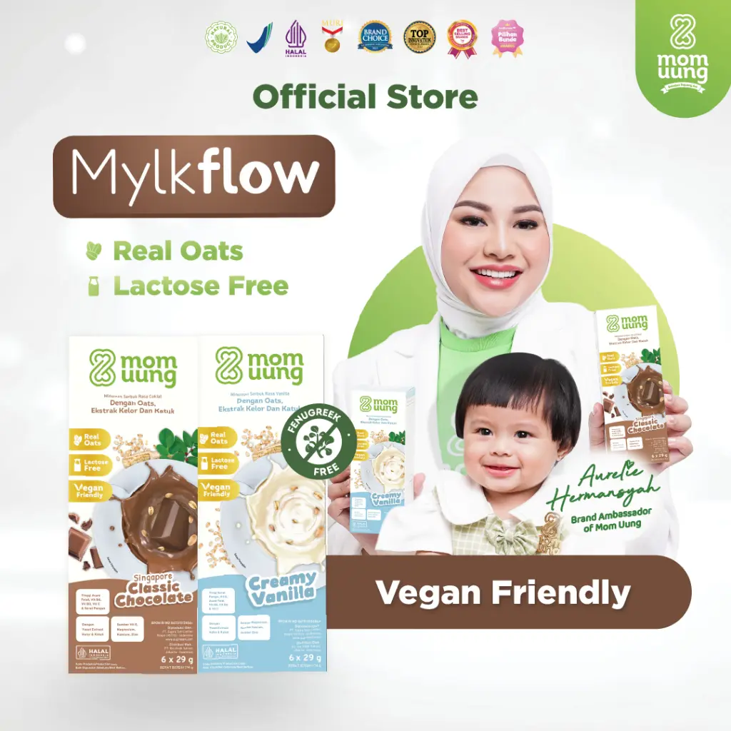 MOM UUNG SUSU ASI BOOSTER MYLKFLOW SINGAPORE CHOCOLATE ATAU CREAMY VANILLA / SUSU PELANCAR ASI
