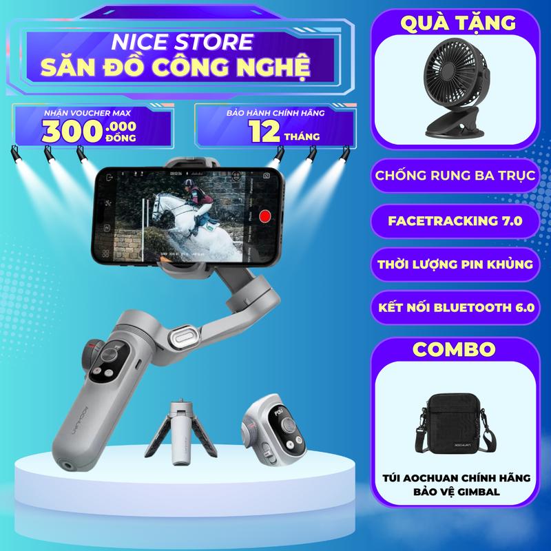 Gimbal SMART XPRO Chống Rung 3 Trục Phiên Bản Mới – Kết Nối Bluetooth, Gập Gọn, Hỗ Trợ Quay Phim, Livestream, Selfie Cho Điện Thoại Android/iOS