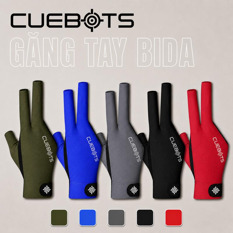Găng Tay Bi-a CUEBOTS Chính Hãng | Trái/Phải | Đủ Màu | Size M L XL | Ma Sát Thấp