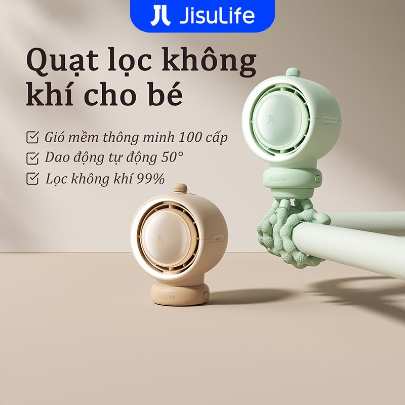 【 JisuLife × dauchinavlog Quạt Xe Đẩy Trẻ Em Bé JISULIFE Cầm Tay Cỡ Nhỏ Hoạt Động Bằng Pin Quạt Ghế Ô Tô Với 5 Tốc Độ Công Nghệ Thanh Lọc Không Khí Và Tăng Cường Không Khí Không Cánh Cấp Thực Phẩm