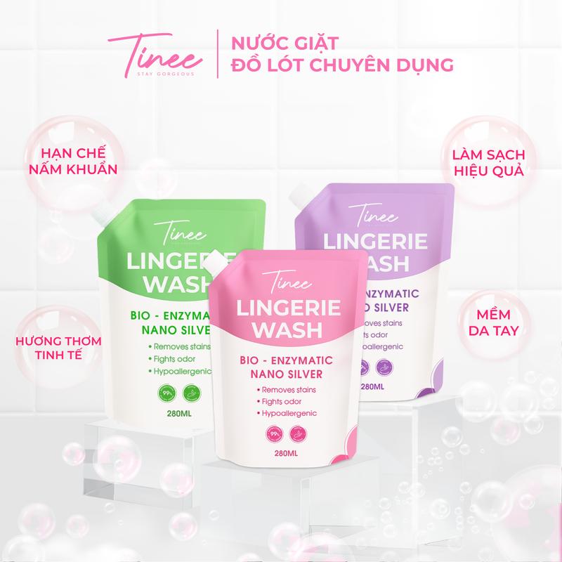 Túi Refill - Nước Giặt Đồ Lót Chuyên Dụng Tinee Nano Bạc Hạn Chế Nấm Khuẩn (280ml/ túi)