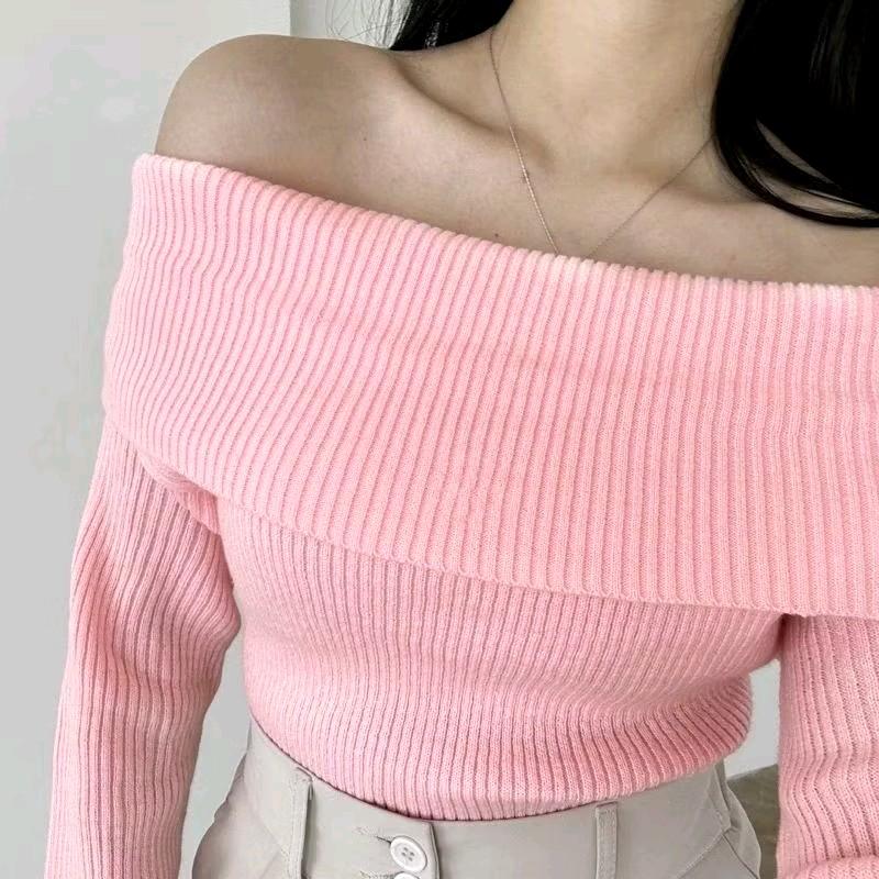 baju  Atasan sabrina rajut Wanita 3