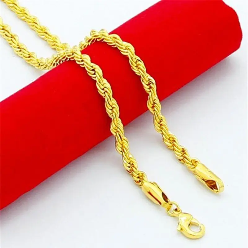 Kalung pria bengkok emas aluvial Vietnam, sangat indah-MXL8-1 5