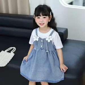 Ayra Dress - Setelan Baju Anak Perempuan OOTD Dress Anak Perempuan Oneset Setelan Rok Denim Anak Perempuan Usia 1-6 Tahun