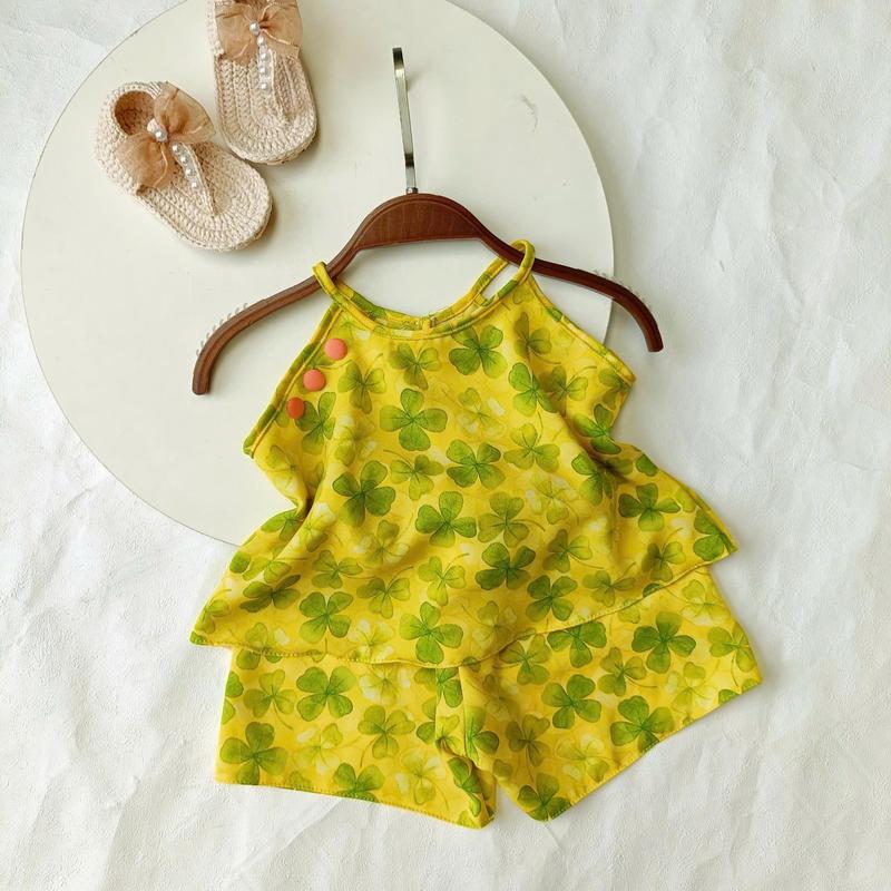  SALE LƯƠNG VỀ Set bộ áo 2 dây mùa hè kèm quần ngắn cho bé gái 6-24kg 