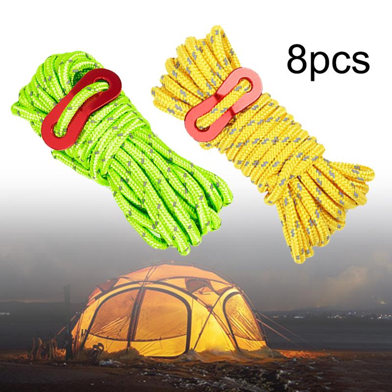 8pcs Outdoor Tent Rope 4mm Thickened Reflective Windproof Rope - TikTok ...