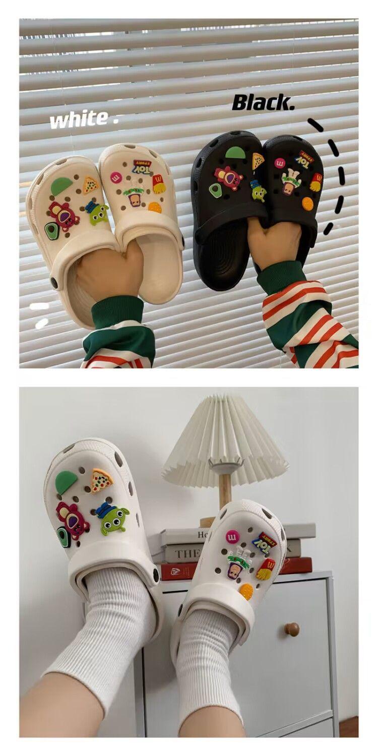 Sandal Wanita Kodok Nyaman Sandal 2025 Baru Baotou Sandal Pantai Anti Selip Tebal Baim Sendal Karet Cewek