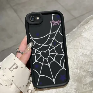 Casing Hp iPhone 6 Plus 6s Plus 7 Plus 8 Plus SE 2020 Case HP Casing pelindung silikon Softcase lunak baru Kesing ponsel pola Spider Web