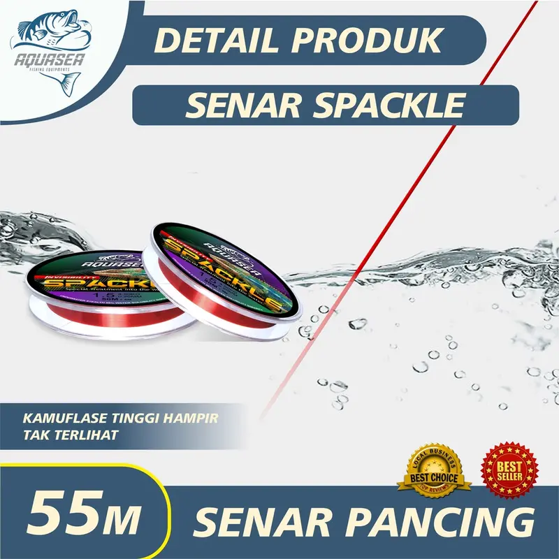 Aquasea - Senar Pancing Warna Merah Nilon Garis Fishing Line Memancing Garis Sub Utama Senar Pancing Ikan Line Fishing Speckle Bunglon Senar Pancing Nilon Senar Titik Tak Terlihat Garis Invisible Line Nylon 4