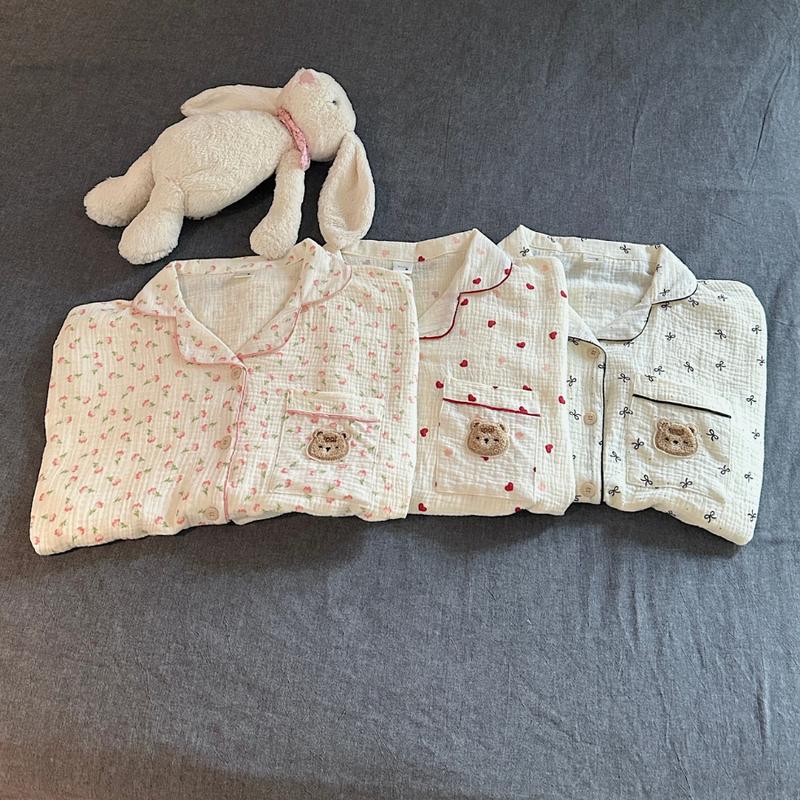 VẢI XÔ MUSLIN PREMIUM SET ĐỒ BỘ NGẮN FORM RỘNG BỘ NGỦ MÙA HÈ CHẤT VẢI XÔ THOÁNG MÁT - HELEN - 8198 - JEMCLOSET