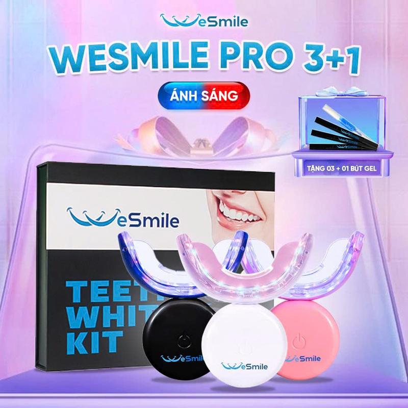 Wesmile official Bộ Kit Hỗ Trợ Làm Trắng Răng PRO 3+1 & Daily Thành Phần Tự Nhiên Không Gây Ê Buốt Bảo Hành 12 Tháng Sản Phẩm Chính Hãng