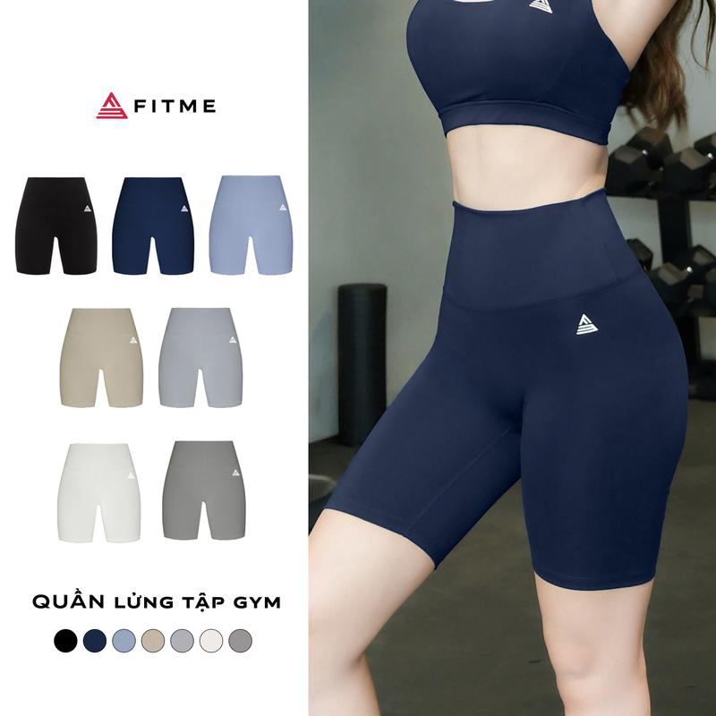  Quần tập gym yoga lửng Fitme legging nữ vải thun biker 2 lớp cạp cao tôn dáng bigsize QLTG 