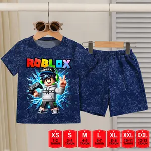 Setelan anak anak motif roblox lengan pendek bahan babyterry 1-13 Tahun #ROBLOX