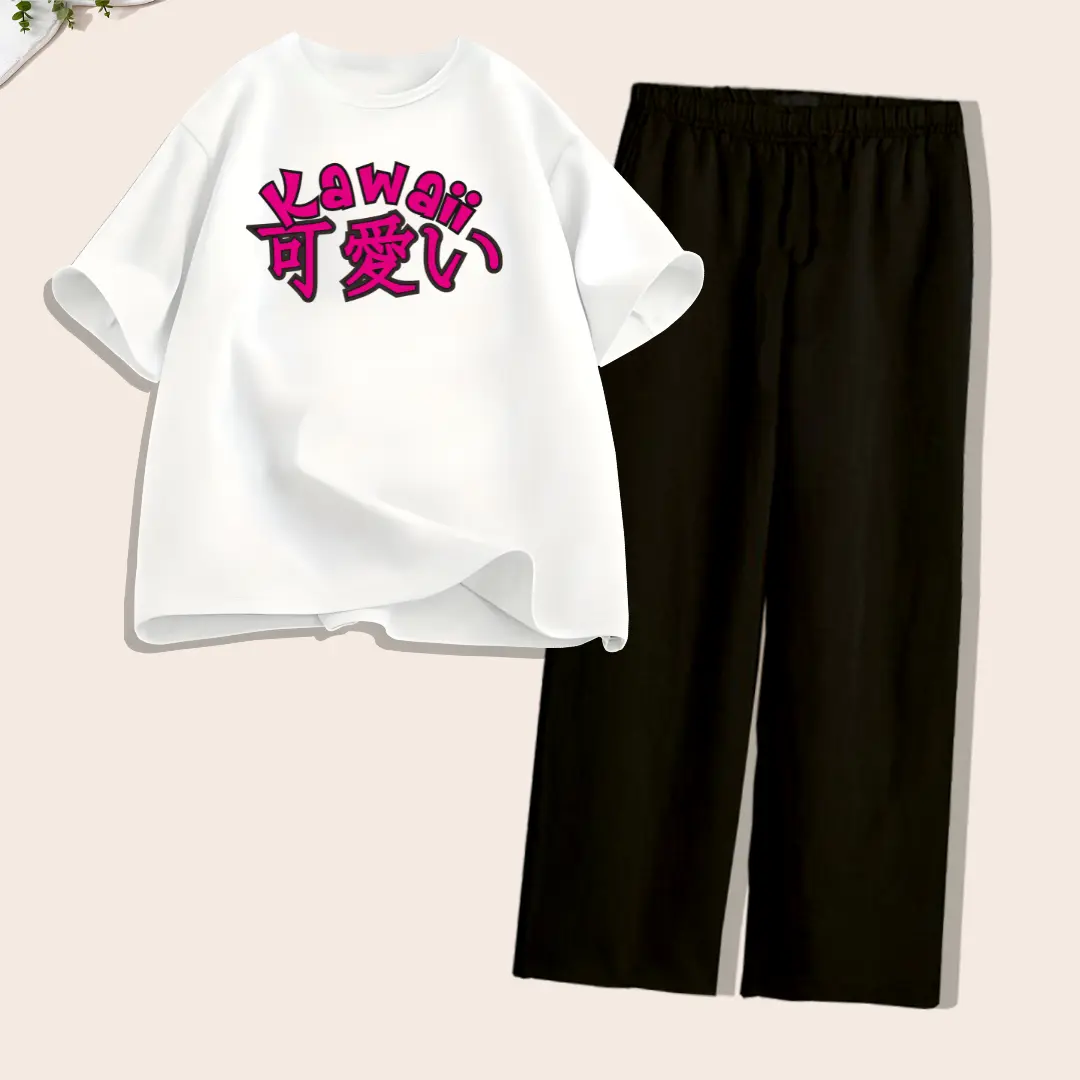 Setelan Anak Baju Celana Kulot Panjang usia 5-12 Tahun Fashion KAWAI