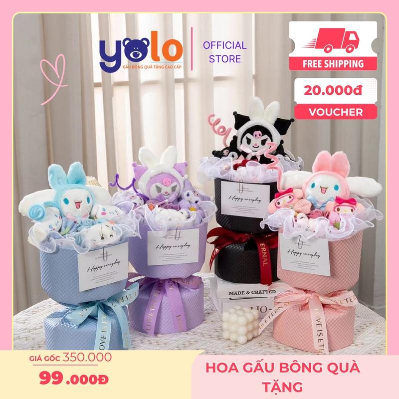 Bó hoa gấu bông cao cấp .set quà tặng hoa gấu bông siêu dễ thương tặng kèm túi đèn. quà sinh nhật, valentine. 8/3....