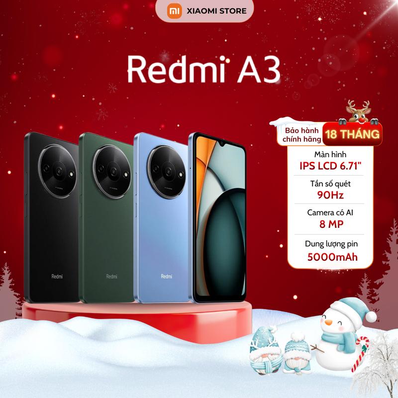 Điện thoại Xiaomi Redmi A3 3GB 64GB - 4GB 128GB - Chính hãng bảo hành 18 tháng - Nguyên Seal