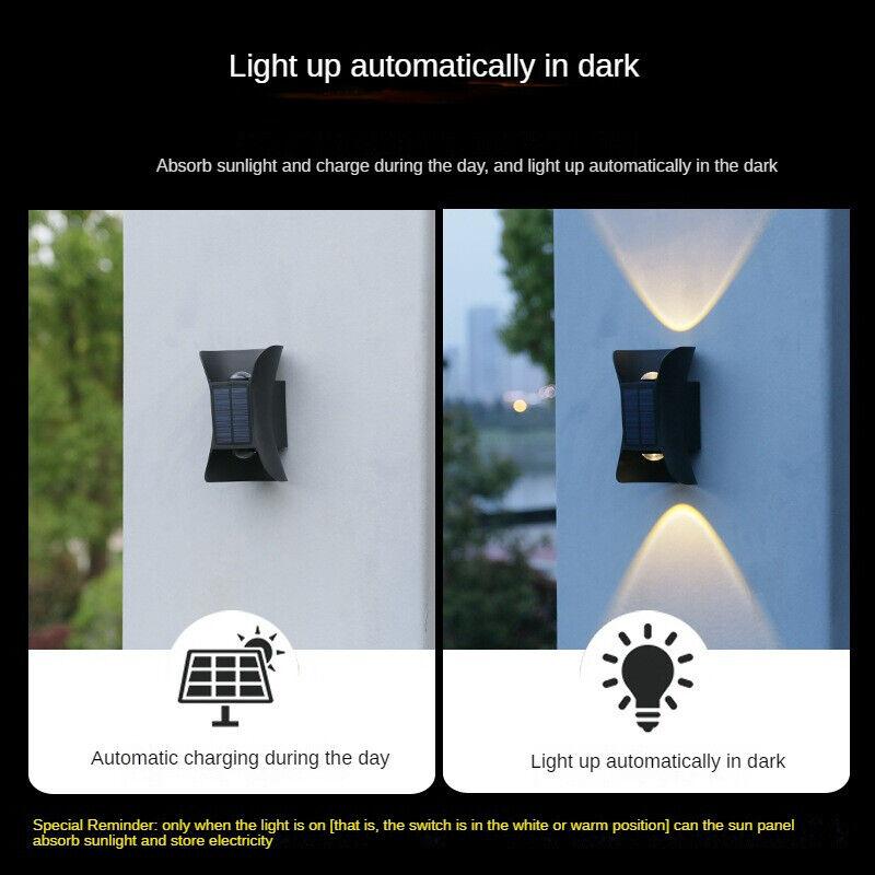 Product Introduction of Outdoor Solar Wall Light Fence Lamp Garden Yard Patio Street Pathway Deck Lighting Decor Wall Lamp Waterproof 23