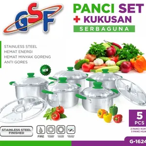 PANCI SET 5 SUSUN + STEAMER GSF  / PANCI SUSUN 5 + STEAMER STAINLESS STEEL - PANCI SEBAGUNA