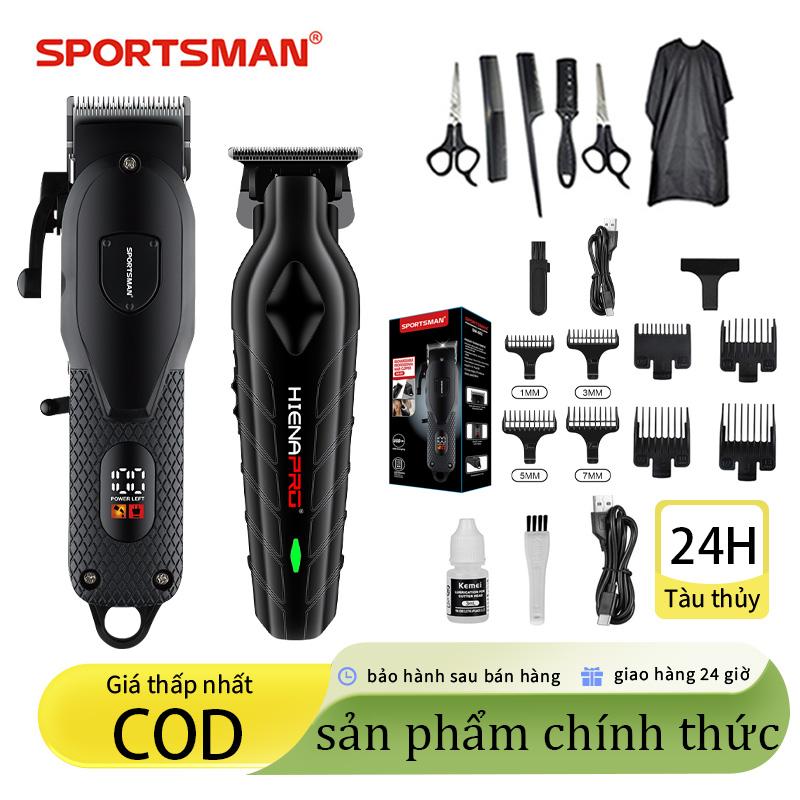  Máy Cắt Tóc Chuyên Nghiệp Sportsman SM 682 Màn Hình Số Sạc USB Pin 800mAh Dùng 100 Phút Tặng Kèm Lược Sạc Dầu Bôi Trơn Phụ Kiện Đầy Đủ 