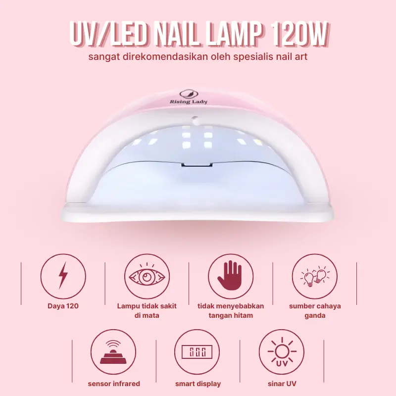 Rising Lady UV LED Nail Lamp 120Watt / Lampu UV Gel Nail Art 120Watt/54Watt / Lampu Pengering Kutek Gel Kuku Tangan Kaki / Lampu Pengering Gel Polish for Nail Art 4