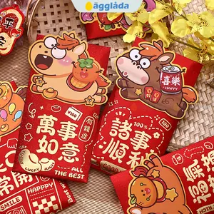 angpao imlek 2026 tahun Kuda dan wedding terbaru kualitas premium bahan tebal gambar 3D dengan warna emas eksklusif Kertas Merah
