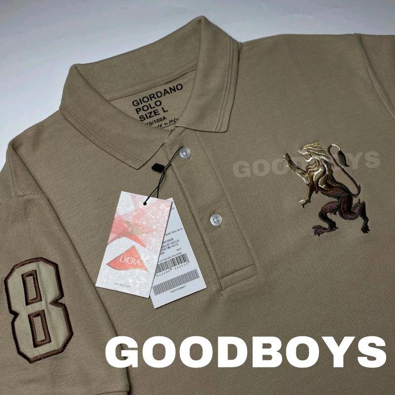 Kaos Polo Shirt Pria Kaos Kerah GIORDANO 3D LION Premium Bottol 7