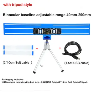 dual lens synchronous usb camera module,same frame rate 30fps,2560x720,baseline adjustable, 3d stereo vr webcam 720p,fixed focus