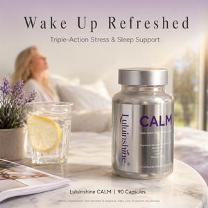 Luluinshine CALM Capsule Supplement for Relaxation Stress & Sleep Support with Magnesium Ashwagandha Glycinate L-Theanine 90 Capsules for Calm Mind and Better Sleep