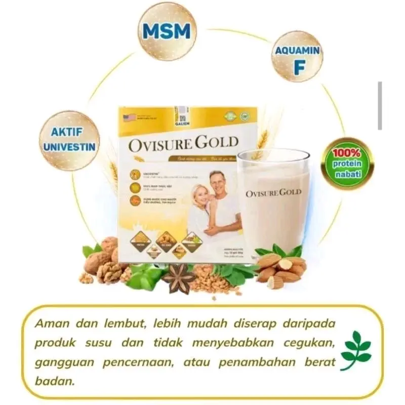 OVISURE GOLD MILK SUSU OBAT TULANG DAN SENDI YG SEHAT 100% DIMFOR USA 1